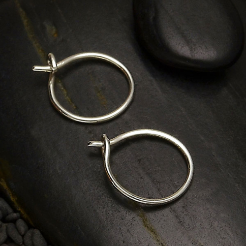 Sterling Silver Circle Hoop Earrings 11x11mm