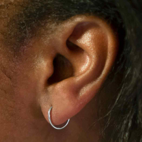 Sterling Silver Circle Hoop Earrings 11x11mm