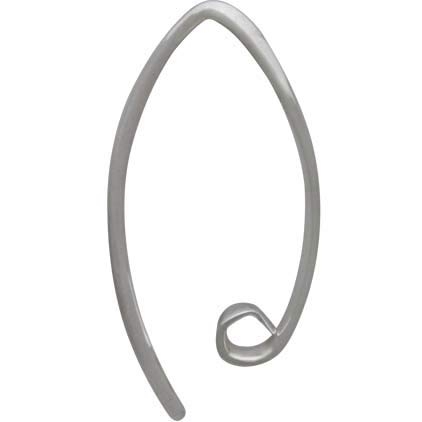 Sterling Silver Long Smooth Ear Hook with Hidden Loop 18x3mm