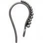 Silver Granulated Ear Hook with Front Facing Loop 18x4mm