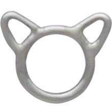 Sterling Silver Cat Head Post Earrings 7x8mm