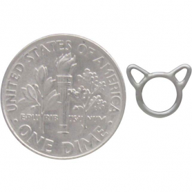 Sterling Silver Cat Head Post Earrings 7x8mm