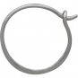 Sterling Silver Half Hammered Circle Hoop Earrings 15mm