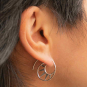 Silver Open Wire Hoop Earrings with Triangles 22x20mm