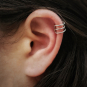 Sterling Silver Small Triple Ear Cuffs -9mm