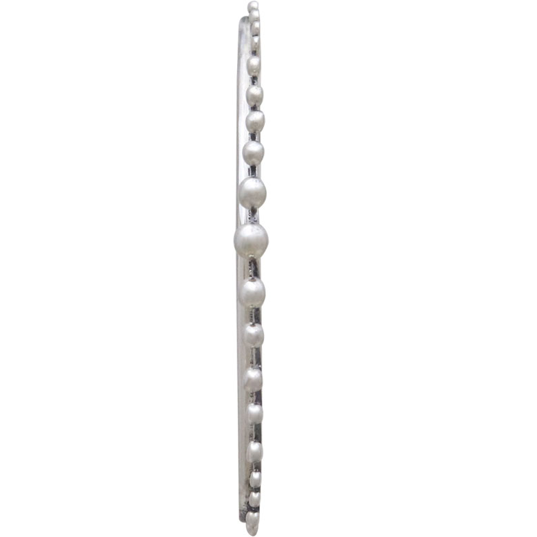 Silver Marquis Ear Hooks with Granulation Drops 32x20mm
