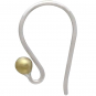 Sterling Silver Simple Ear Wire with Bronze Ball 18x10mm