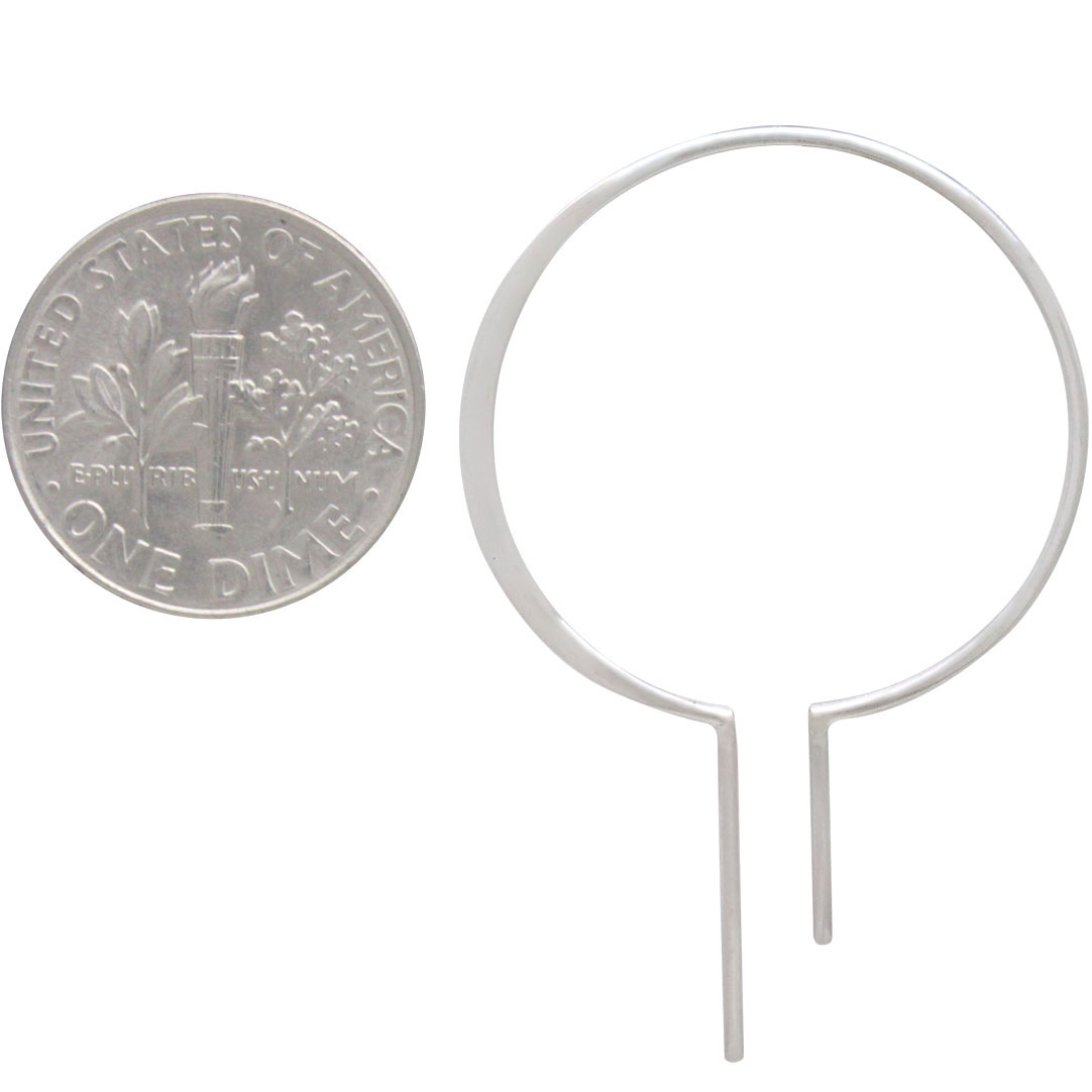 Sterling Silver Bulb Earring with Vertical Bars 40x26mm
