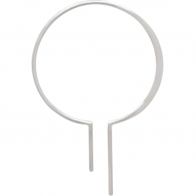 Sterling Silver Bulb Earring with Vertical Bars 40x26mm