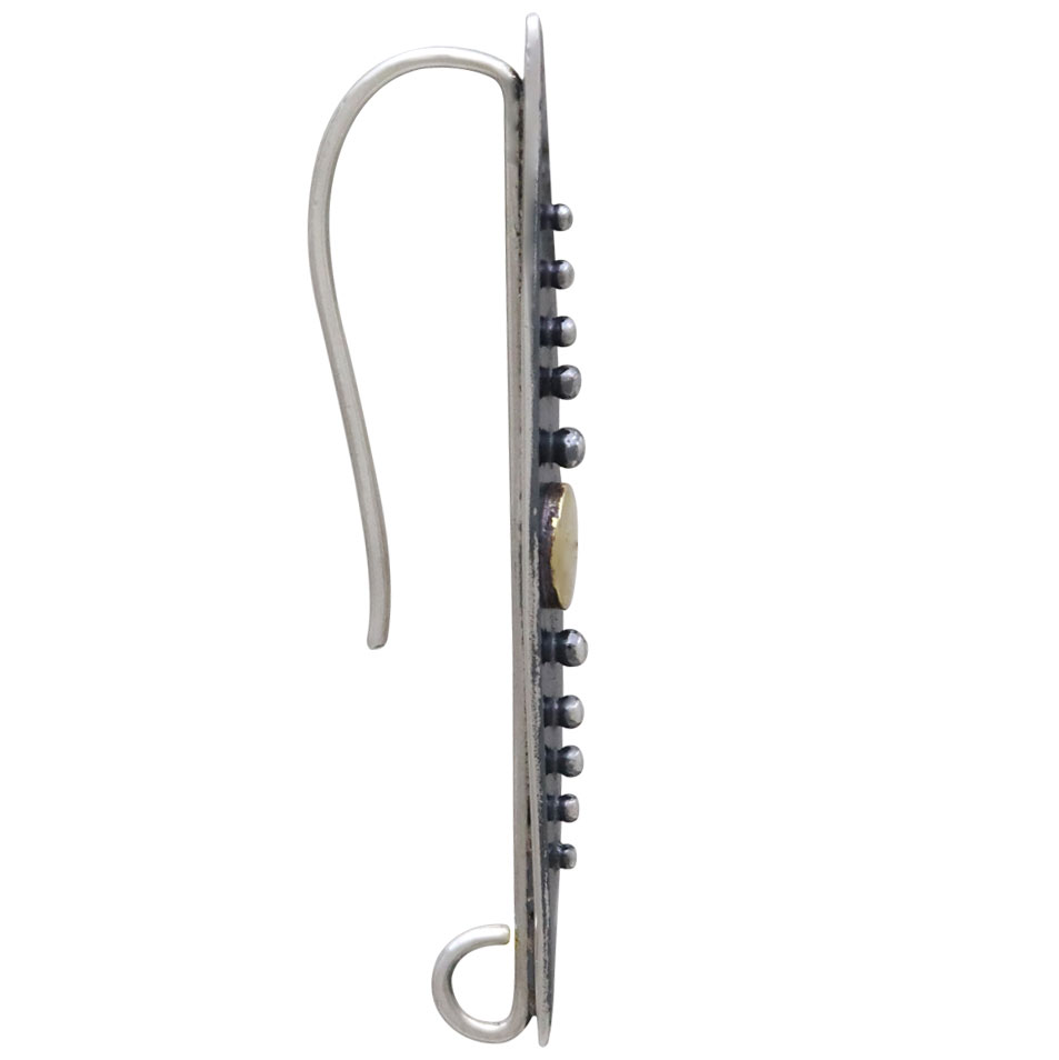 Sterling Silver Spike Earring Hook with Bronze Dot 40x6mm
