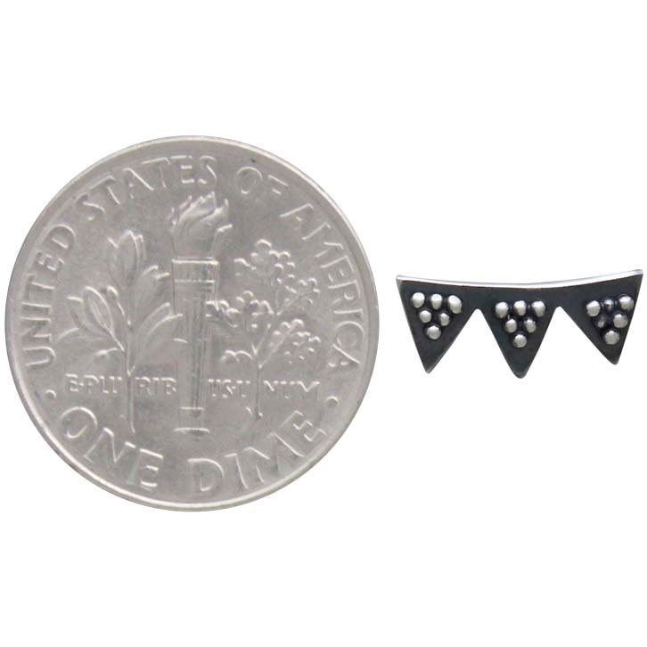 Sterling Silver Triple Triangle Post Earrings 5x11mm