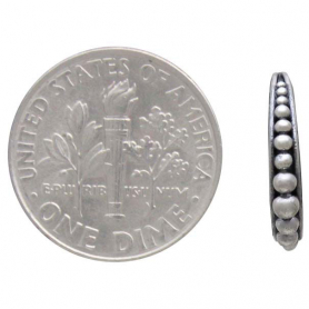 Silver Hoop Post Earring with Channel Set Granulation 15mm