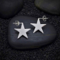 Sterling Silver Star Post Hoop Earrings 17mm