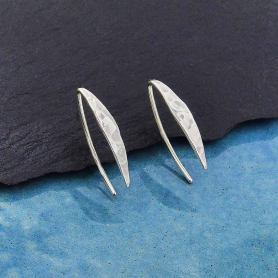 Sterling Silver Hammered Arc Earrings 20x3mm