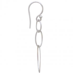 Sterling Silver Three Circle of Life Earrings 46x18mm