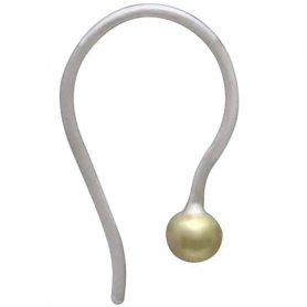 Sterling Silver Huggie Ear Wire with Bronze Ball 17x10mm