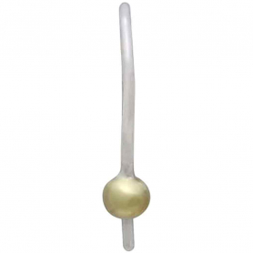 Sterling Silver Huggie Ear Wire with Bronze Ball 17x10mm