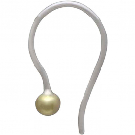Sterling Silver Huggie Ear Wire with Bronze Ball 17x10mm