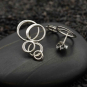 Sterling Silver Bubble Post Earrings 15x22mm