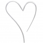 Sterling Silver Wire Heart Hoop Earrings 39x28mm
