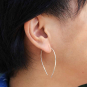 Sterling Silver Wire Teardrop Hoop Earrings 41x29mm
