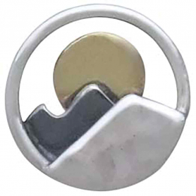 Mixed Metal Mountain Post Earrings with Bronze Sun