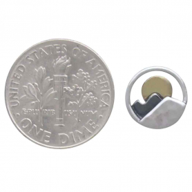 Mixed Metal Mountain Post Earrings with Bronze Sun