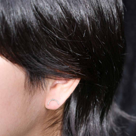 Sterling Silver Arch Post Earrings 5x10mm