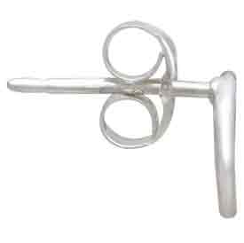 Sterling Silver Arch Post Earrings 5x10mm side view