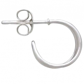 Sterling Silver Double Huggie Hoop Post Earrings 10x5mm