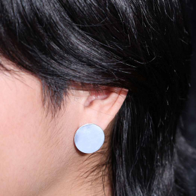 Sterling Silver 18mm Solid Circle Post Earrings 18x18mm