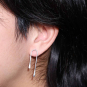 Sterling Silver Asymmetrical Arch Post Earrings 35x10mm