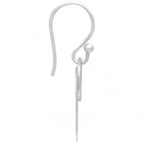 Sterling Silver Lotus Petal Dangle Earrings 30x15mm