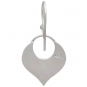 Sterling Silver Lotus Petal Dangle Earrings 30x15mm