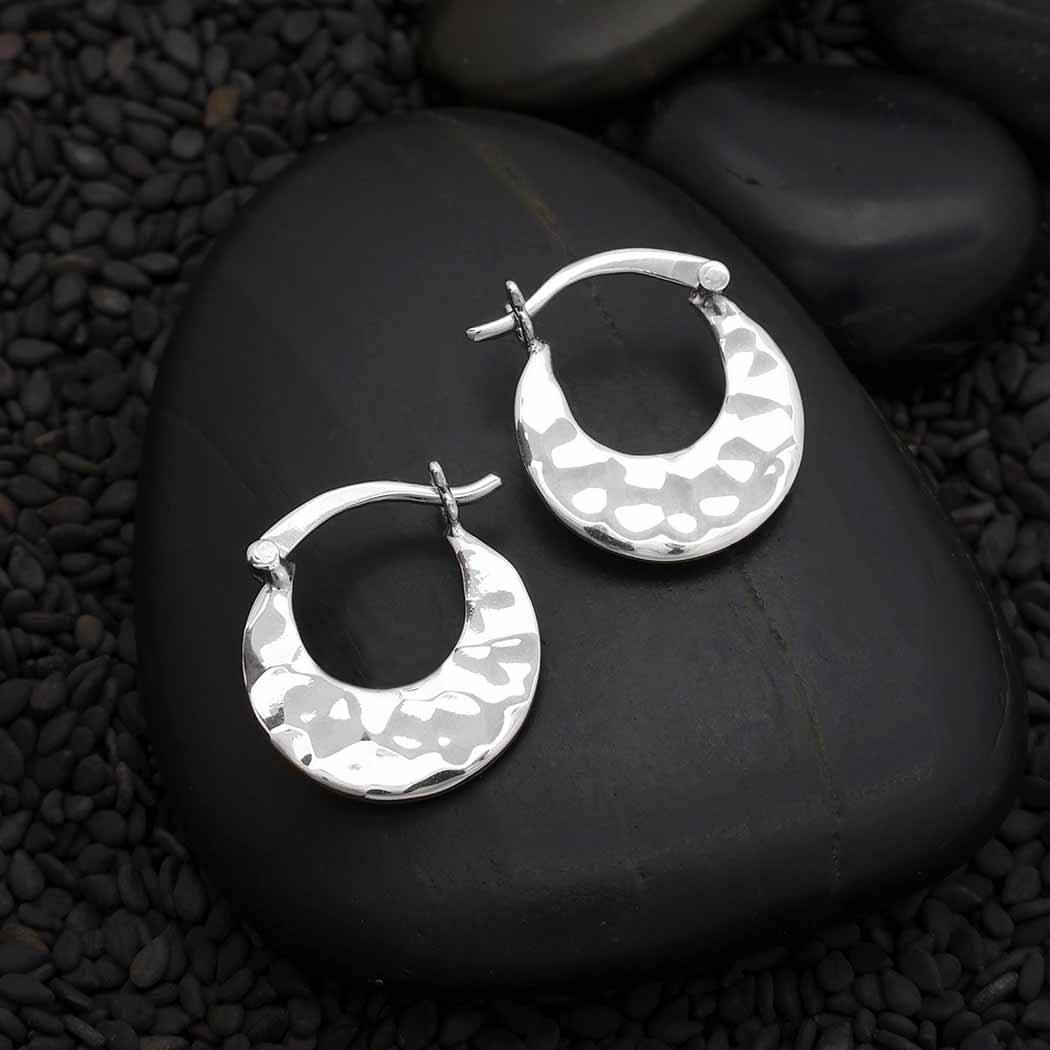 Hammered Modern Design Sterling Silver Earrings – T's Accessories