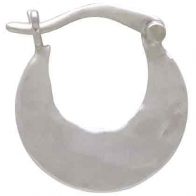 Sterling Silver Hammered Huggie Hoop Earrings 18x16mm