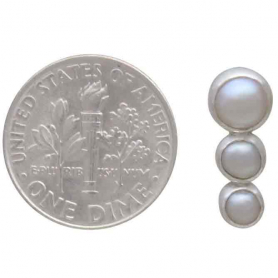 Sterling Silver Three Pearl Post Earrings 16x7mm