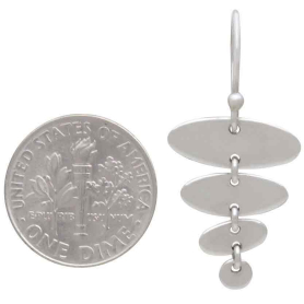 Sterling Silver Oval Dangle Earrings