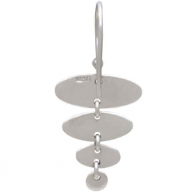 Sterling Silver Oval Dangle Earrings