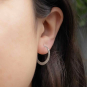 Sterling Silver Hammered Hoop Earrings 20mm on model