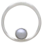 Sterling Silver Circle Post Earrings with Pearl 21x20mm Front View