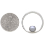 Sterling Silver Circle Post Earrings with Pearl 21x20mm with Dime