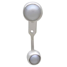 Sterling Silver Pear Ear Jacket 19x6mm Front View