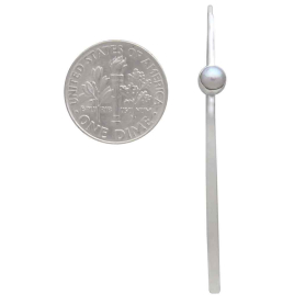 Sterling Silver Long Marquis Earrings with Pearls with Dime