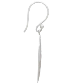 Sterling Silver Hammered Oval Dangle Earrings Side View