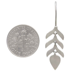 Sterling Silver Sprout Dangle Earrings dime view