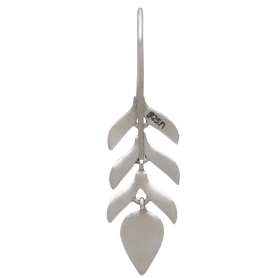 Sterling Silver Sprout Dangle Earrings back view