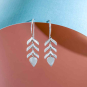 Sterling Silver Sprout Dangle Earrings 40x10mm