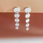 Sterling Silver Cascading Circle Post Earrings 36x9mm