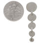 Sterling Silver Cascading Circle Post Earrings 36x9mm dime view